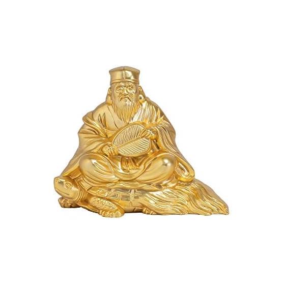 Good Luck Seven Lucky Gods Jurojin (Gold plated/24K gold) Buddhist sculptor: Hideun Makita Prototype_Buddha statue Ornament Takaoka copperware