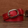 Women's Genuine Leather Engraved Copper Buckle First Layer Cowhide Casual Personality Retro Denim Thin Belt