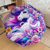 1pc Colorful Unicorn Floral Artwork Umbrella with Plastic Handle,Suitable for All Seasons Home Travel Outdoor UmbrellaDD435