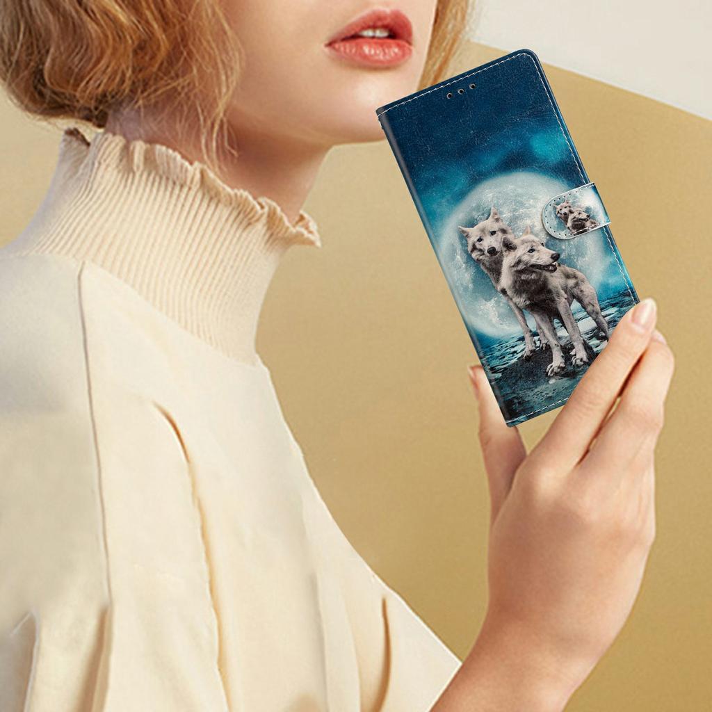 For Xiaomi 14T Wallet Case PU Leather Pattern Printing Stand Phone Cover with Strap