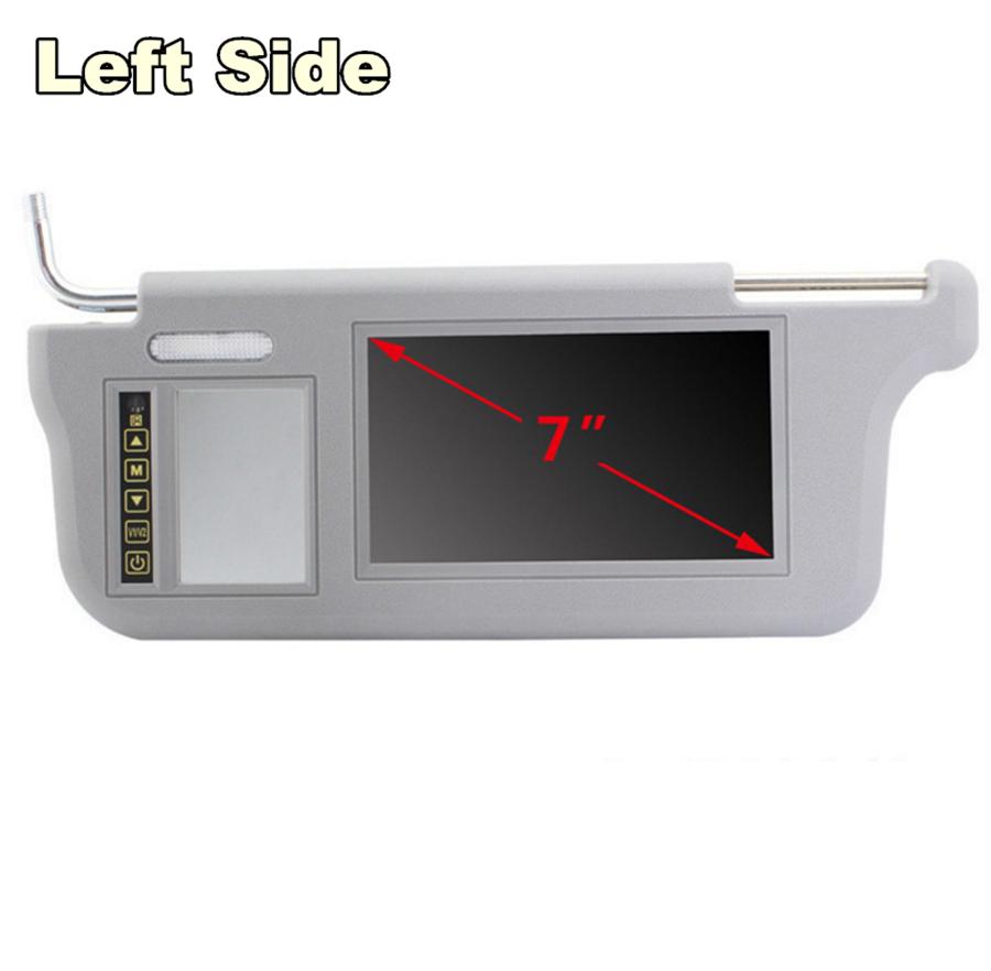 2Pcs Pair 7" Car 2 Channel Video Sunvisor Rear View Mirror Screen Lcd Monitor For DVD/VCD/GPS/TV Input Signal And Car Rearview Camera Touch Button