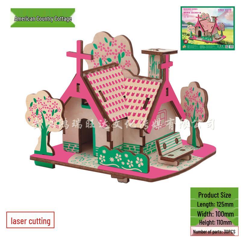 3D Wooden DIY Puzzle Toy - Laser Cut, 2 Pieces