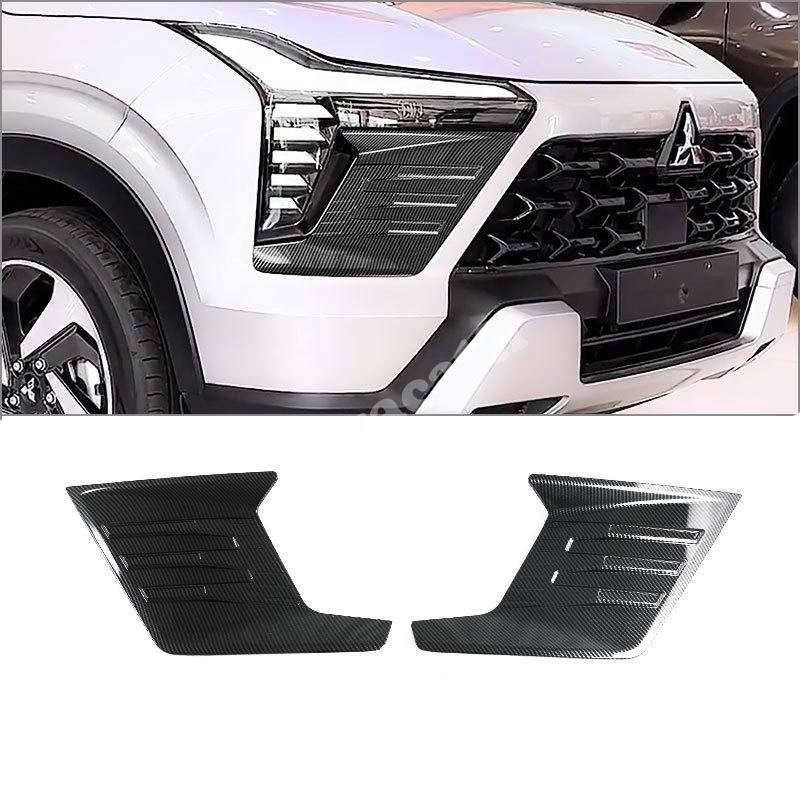 For Mitsubishi Xforce Outlander Sport 2025 2026 Exterior ABS Black Front  Bumper Fender Foglamp  Rear Fog Light  Eyebrow Cover