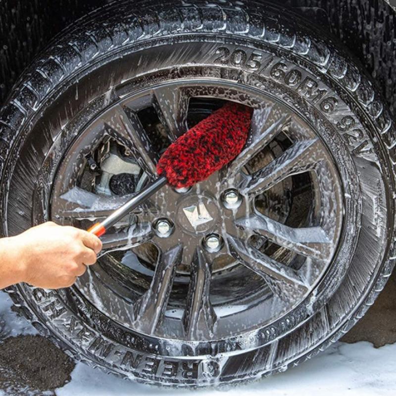 Auto Wheel Detailing Brush Bendable Wheel Woolies Car Cleaning Tools for Car Rim Tire Washing Easily Clean