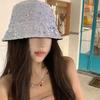 Korean-style internet celebrity versatile mermaid sequin bucket hat for women, simple and face-slimming bucket hat