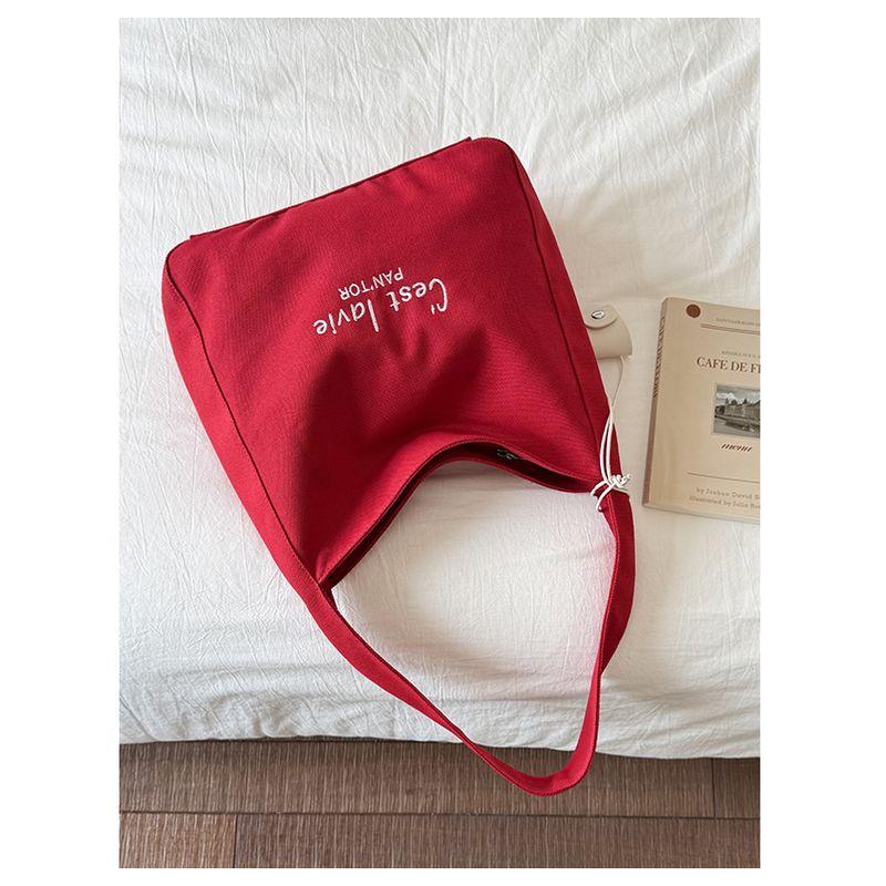 

Pomelo Red Canvas Bag for Women 2025 New Women s Tote Bag Daily Commuter Large Capacity Shoulder Bag Explosion Red