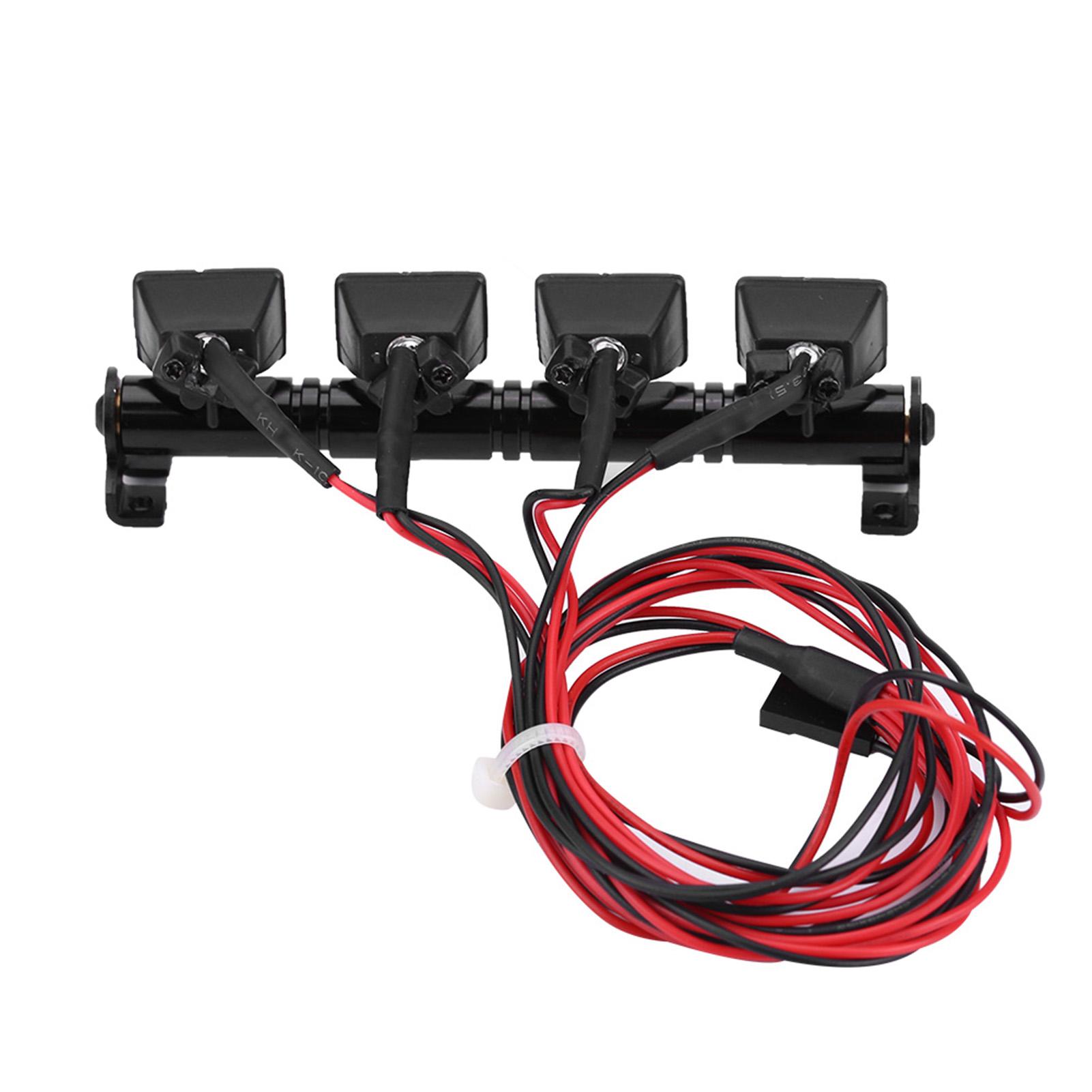 

4 LEDs Light Bar Roof Lights Lamp Accessory Part for Axial scx10 Traxxas trx‑4 RC Car (White)