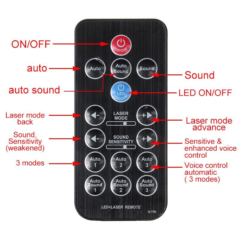 120 Modes Sound Activated Party Light Strobes Laser Light 9W RGB LED Stage Light Christmas DJ Club Home KTV Party Bar