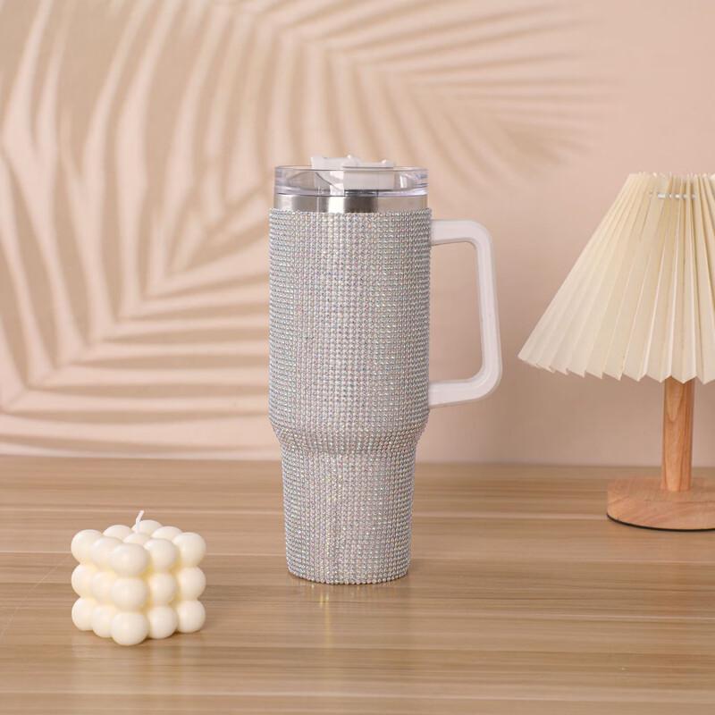 

Duoli 40oz Rhinestone Stainless Steel Insulated Car Tumbler with Handle