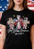 Women's God Bless America 250th Anniversary Patriotic Graphic T-Shirt