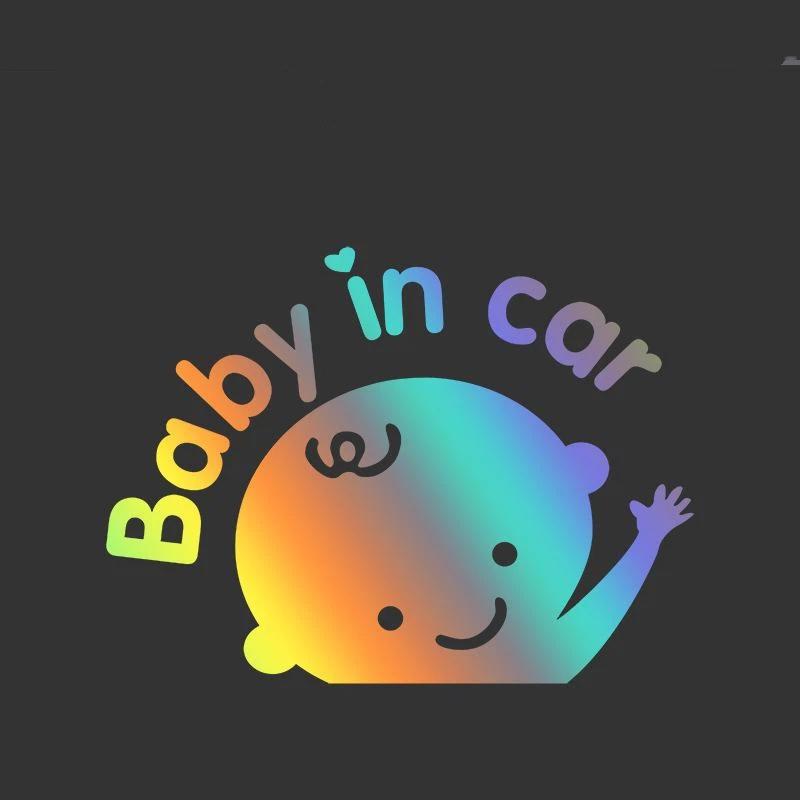 Baby On Board Car Sticker Bright Reflective Safety Warning Sign Waterproof Self-Adhesive for Rear Window Vehicle Drivers Alert