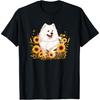 Cute Funny Sunflowers Floral Womens Girls Samoyed Dog Lover T-Shirt