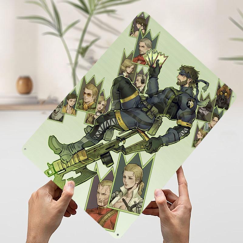 

Metal Gear Solid Snake and Allies Printed Poster Customized Wall Art Retro Vintage Metal Tin Signs for Wand Deko Room Ornaments 7.9x11.8In(20x30cm)