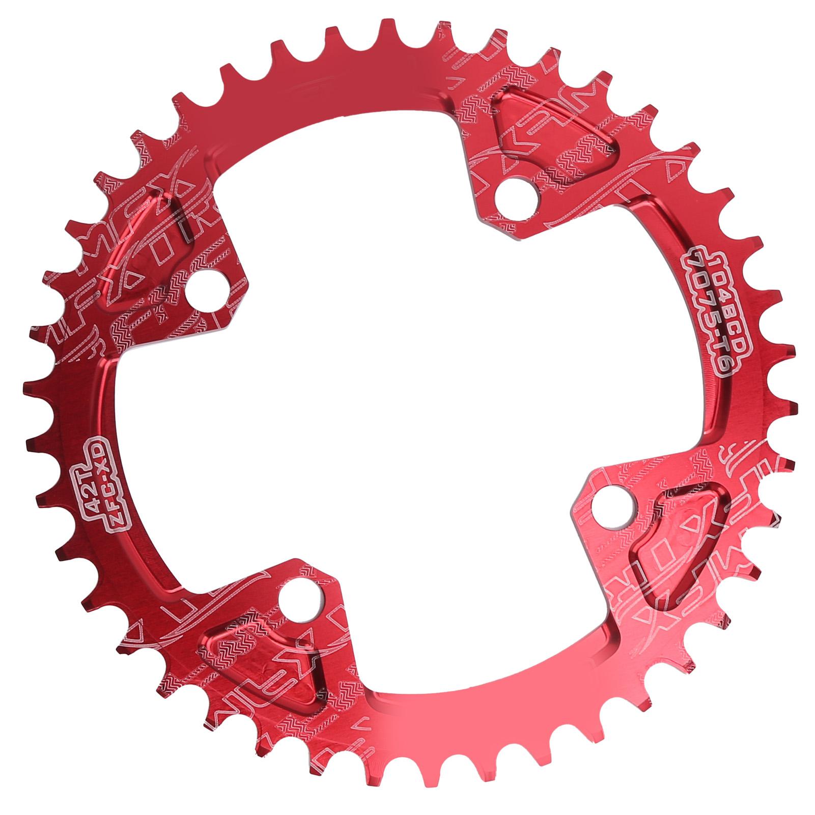 

FMFXTR 104BCD Crankset Chainring Aluminum Alloy Positive and Negative 42T MTB Bicycle ChainringRed