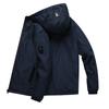 Men S Casual Hooded Jacket Long Sleeve Solid Color Multi Pocket