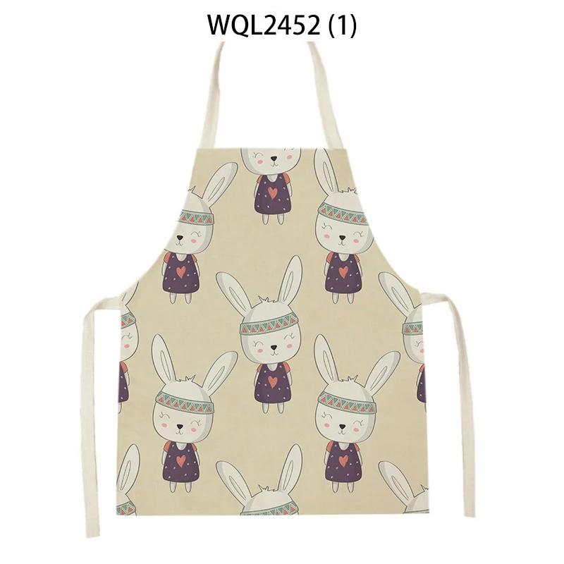 Animal Snail Rabbit Printing Apron Adult Kids Sleeveless Kitchen Apron Linen Cooking Baking Accessories Apron Cleaning Tool