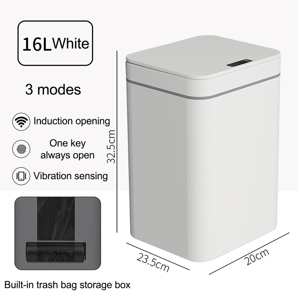 14L/16L Smart Induction Trash Can with LED Light Automatic Dustbin Bin for Kitchen Sensor Intelligent Electric Garbage Storage Bucket