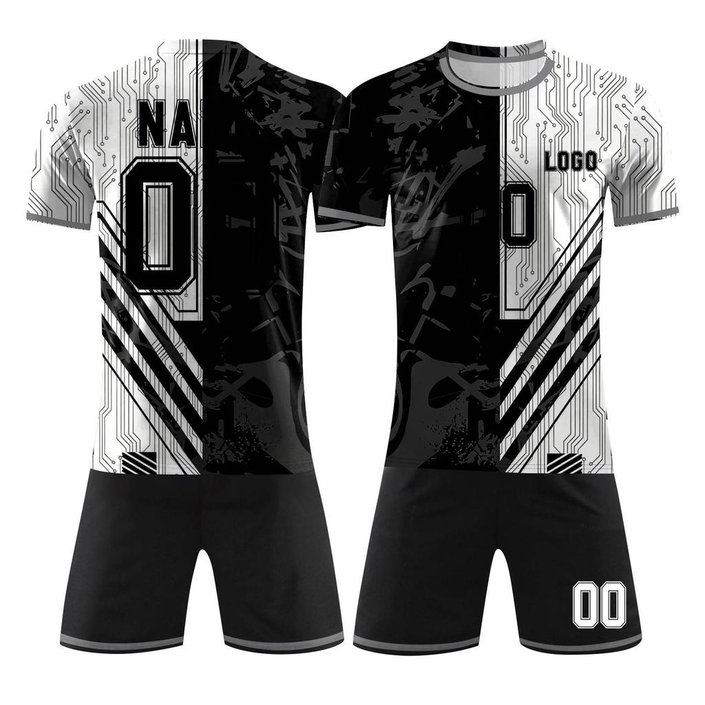 Conjunto Deportivo Personalizado de Dos Piezas DIY con Camiseta de Manga Corta y Pantalones Cortos para Uniformes de Equipo y Estampación Personalizada