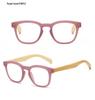 3341 Wood Grain Anti-Blue Light Glasses, Men's & Women's Stylish Japanese-Korean Square Frame, High-Definition Readers.