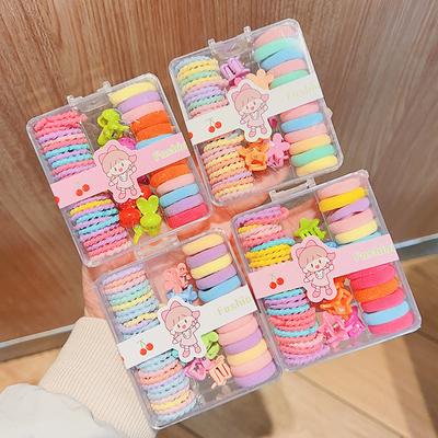 Set di scatole carine con elastico per ragazze, nuovo elastico ad alta elasticità, fermaglio per capelli color caramella, fermaglio per capelli, accessori da principessa