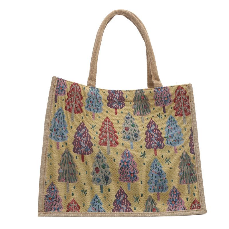 Linen Bag Hand-painted Cotton Sacks Jute Portable Imitation Sacks Linen Bags Shopping Bags Laminated Bags