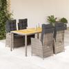 Vidaxl 5-Cz. Set di Mobili da Giardino con Cuscini, Grigio, Rattan PE