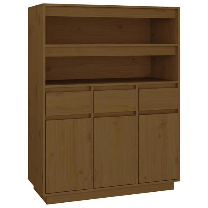 818218 vidaXL Highboard Honey Brown 89x40x116.5 Cm Solid Pine Wood