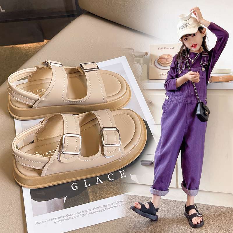 Children's sports sandals 2025 summer new little girl medium and older children baby soft-soled princess shoes boys beach shoes