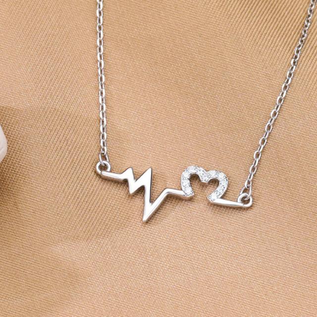 

Ожерелье в форме сердца для женщин, модные изящные женские помолвочные украшения с блестящими цирконами, любовные аксессуары для свадебной вечеринки 45cm