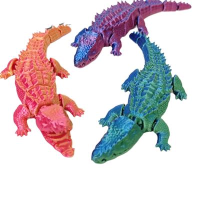 Cocodrilo Esqueleto Integrado Impreso en 3D Articulaciones Juguete Móvil Decoración de Escritorio Dormitorio