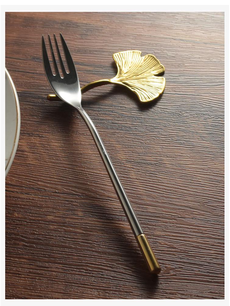 Exquisite Ginkgo Leaf Chopstick and Spoon Rest - 304 Stainless Steel