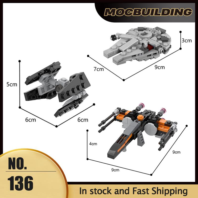 Micro Imperial Fighters MOC Building Block Republic Gunship Starfighter Spaceship DIY Assembly Bricks Children Toys Xmas Gifts