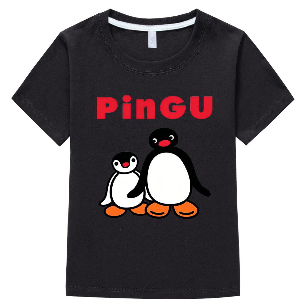 Pingu Children's Cartoon T-Shirt Cotton 2-12 Years Kids Tees Cute Boys Girls Tops O-Neck Manga Print Short Sleeve Summer Toddler