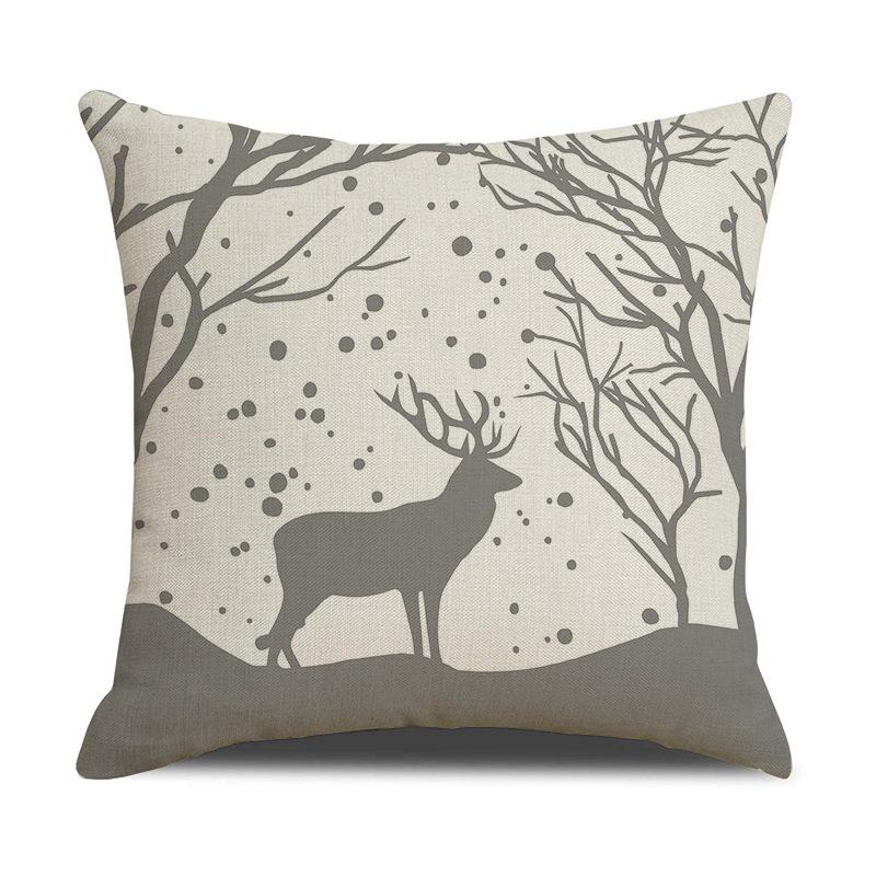 

Christmas Pillow Case Elk Print Sofa Cushion Home Bedside Cushion Pillow Case 45 * 45 (excluding pillow core)