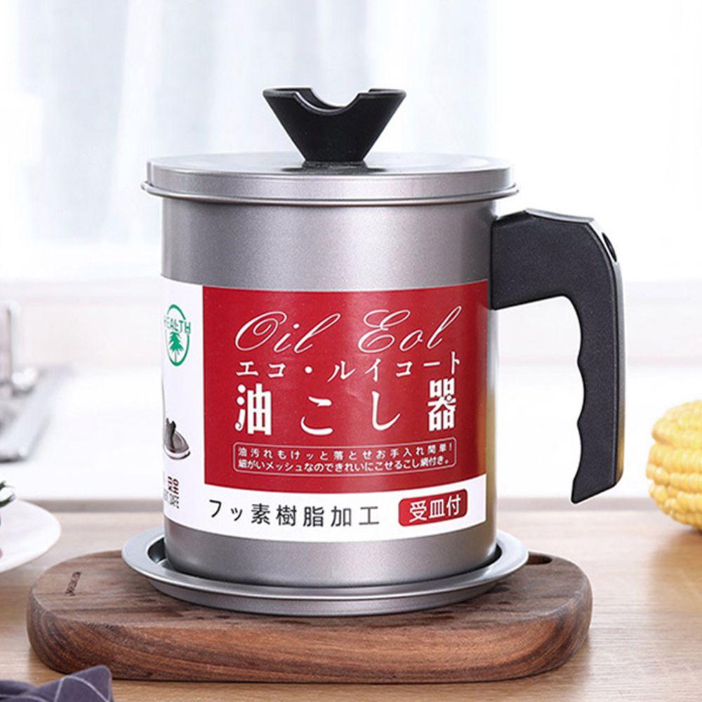 Stainless Steel Oil Filter Pot Japanese Style Grease Container Storage Oil Tank Fried Food