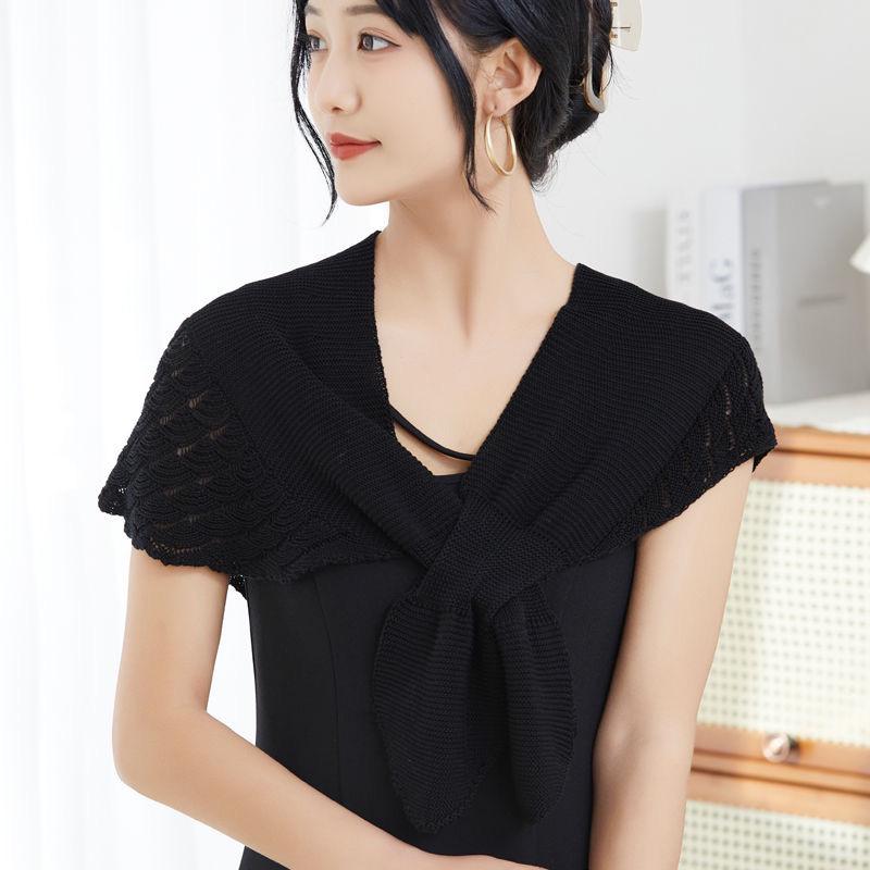 Șal Tricotat de Vară pentru Femei - Stil pentru Aer Condiționat, Articol Exterior Cheongsam High-End pentru Protecția Umerilor și Gâtului, Ideal pentru Rochii.