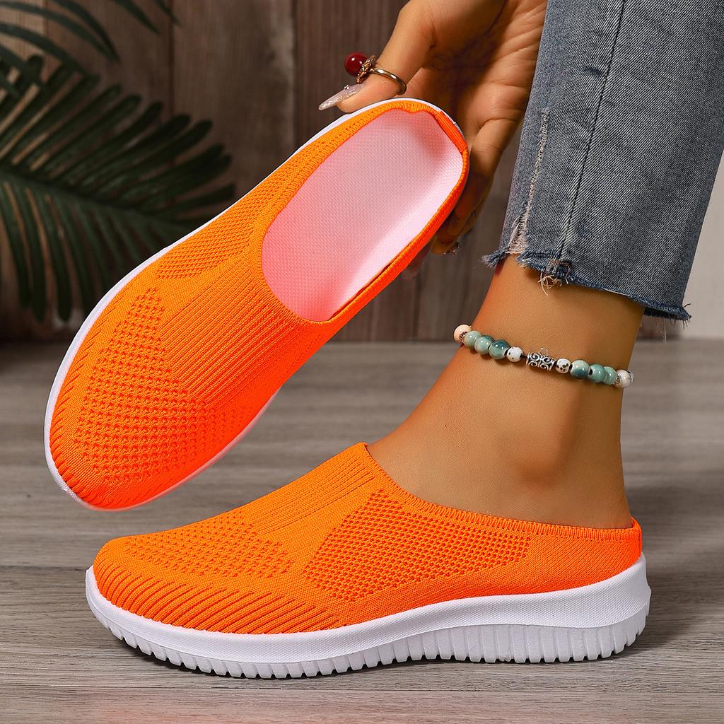Shoes women's autumn new large size half slippers breathable fashion lightweight versatile women's shoes casual one-pedal mother shoes