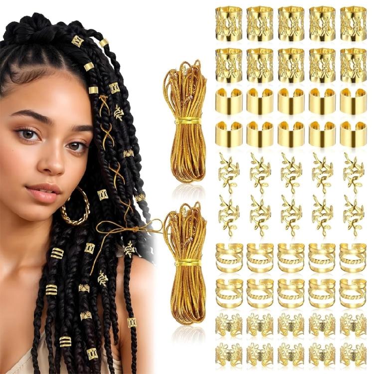 52lots Elegant Hair Extension Link Easy To Use Hair Extension Rings Beads for Braids And Dreadlocks