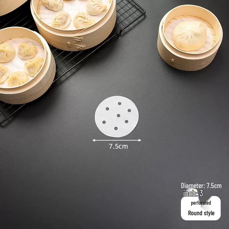 

Non-Stick Steamer Paper for Buns and Mantou - Food Grade Disposable Steamer Liners. 1 Pack [100 Sheets]