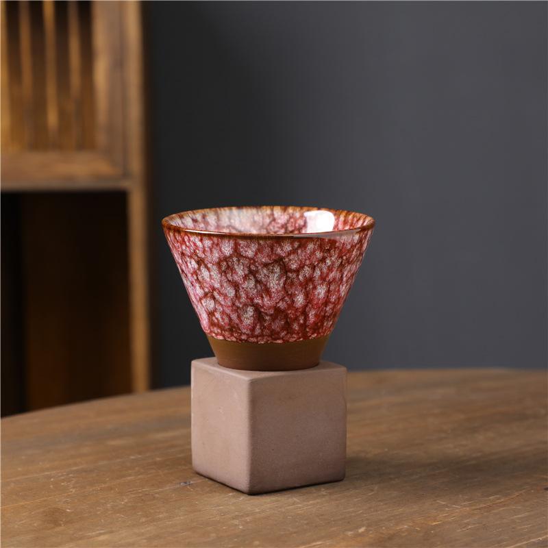 Rough Pottery Mug Creative Cup Ins Style Cup Ceramic Retro Coffee Cup Milk Tea Drink Cups Includes Base