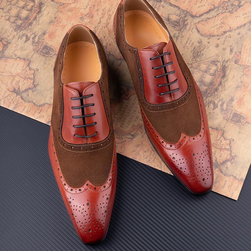 Fashion Dress Men Shoes Fashion Luxury Wedding Party Business Office Leather Shoe Handmade High Quality Dress Man Shoes Rubber Bottom