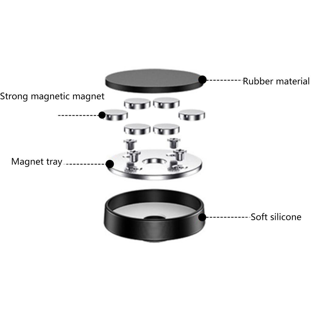 Aluminum-alloy Magnetic Action Camera Mount Stand Base,Car External Fixed Suction Cup Bracket Built-in 6 Magnets