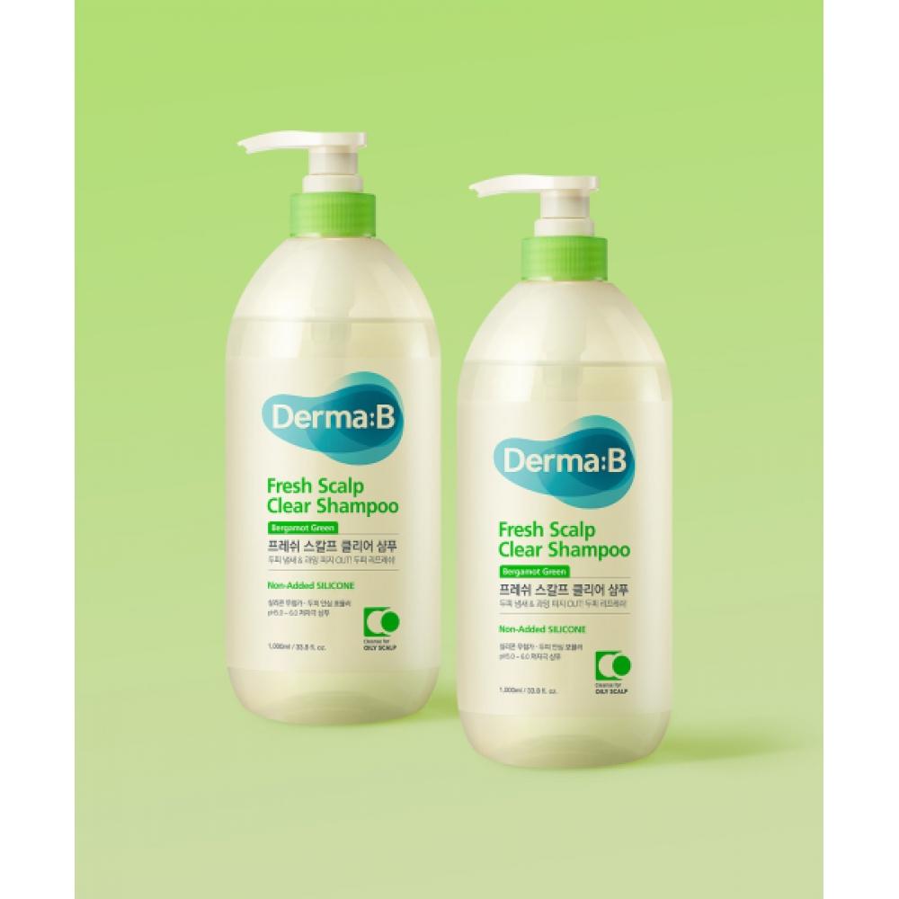 Dermab Fresh Scalp Clear Shampoo Bergamot Green 1000ml X 2 NONE