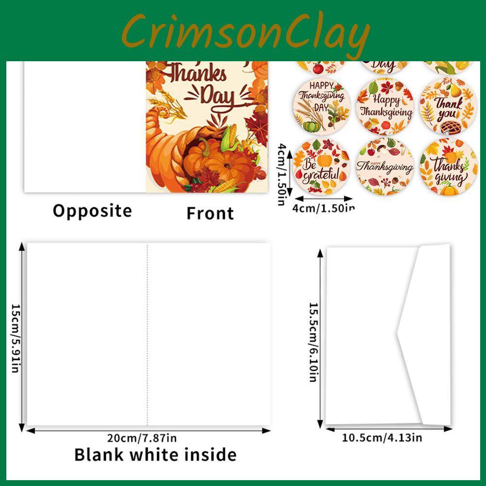 Thanksgiving Paper Greeting Card With Turkey Illustration And Envelope Stickers For Festive Celebration