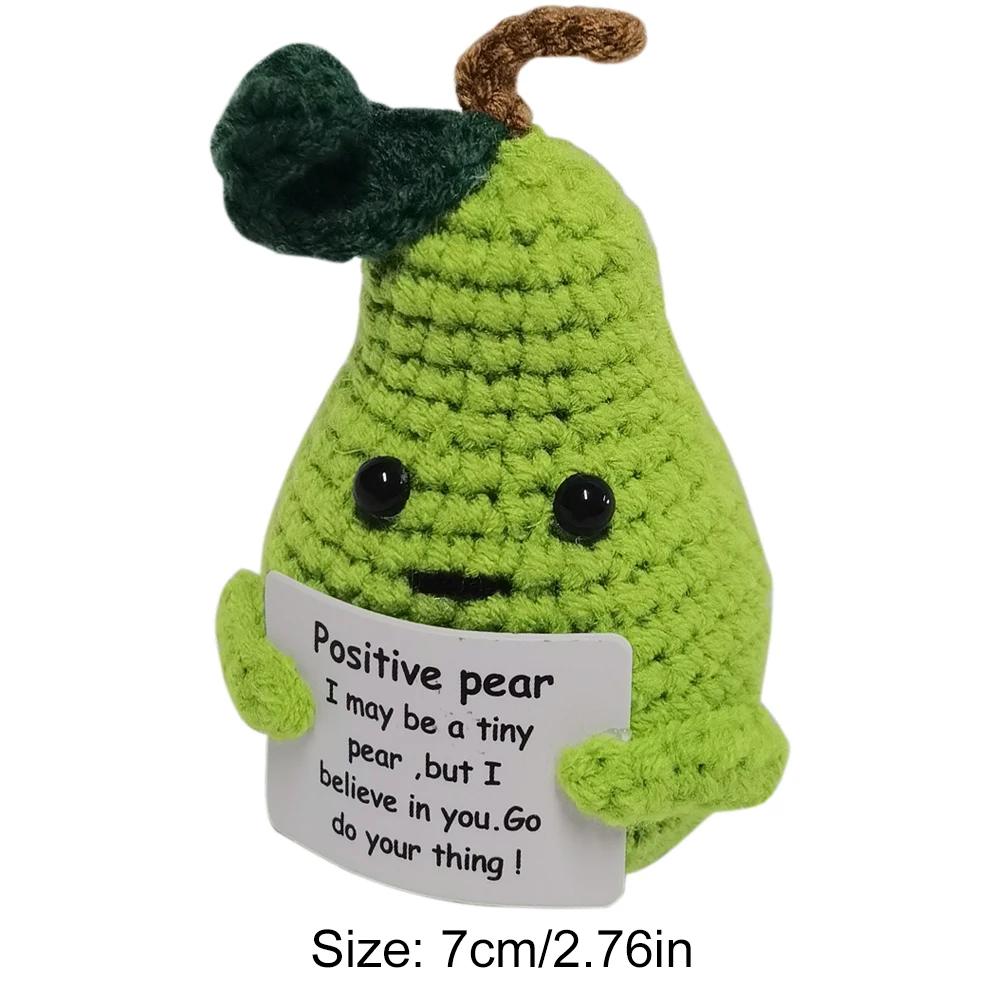 Positive Potato Cute Wool Knitting Doll With Card Funny Positivity Affirmation Potato Cucumber Doll Gift Decoration Figurine New