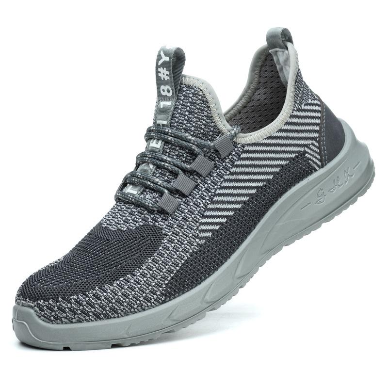Men's 2026 Breathable Safety Work Shoes: Lightweight, Wide Toe, Anti-Smash & Puncture, Soft Sole for Summer Construction.
