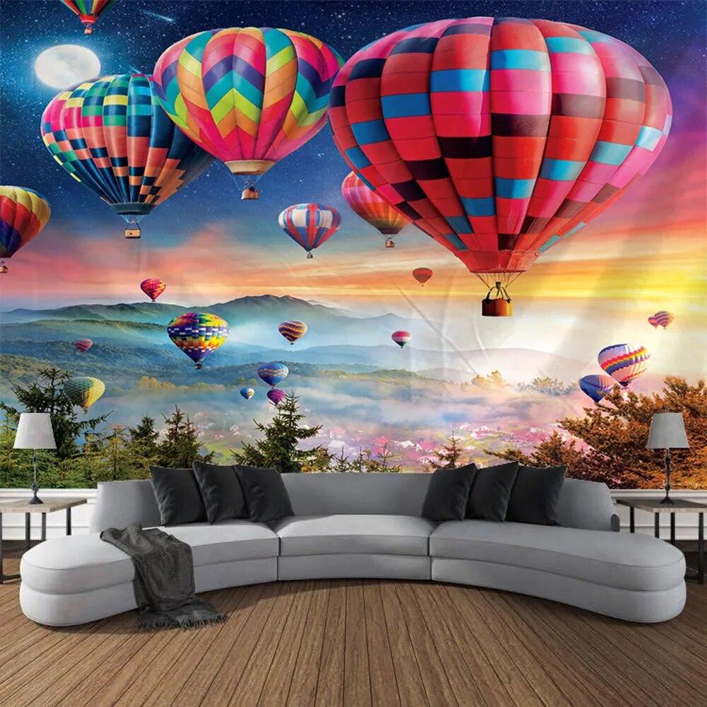 Dream Forest Cabin Oil Painting Wall Art Large Tapestry Mural Decoration Curtain Bedroom Living Room Home Decoration