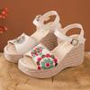 Fashion GKTINOO Wedges Sandals 2025 Summer New High Heels Bohemian Genuine Leather Comfortable Thick Bottom Women's Platform Shoes