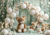Photography Background Jungle Wildlife Fox Bear Balloon Decoration Kids Birthday Party Cake Smash Photo Background Banner