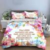 Floral Scripture Set For Spiritual Encouragement Kid'S And Adults' Bedroom Decor, Exquisite Three-Piece Bedding Set Gift